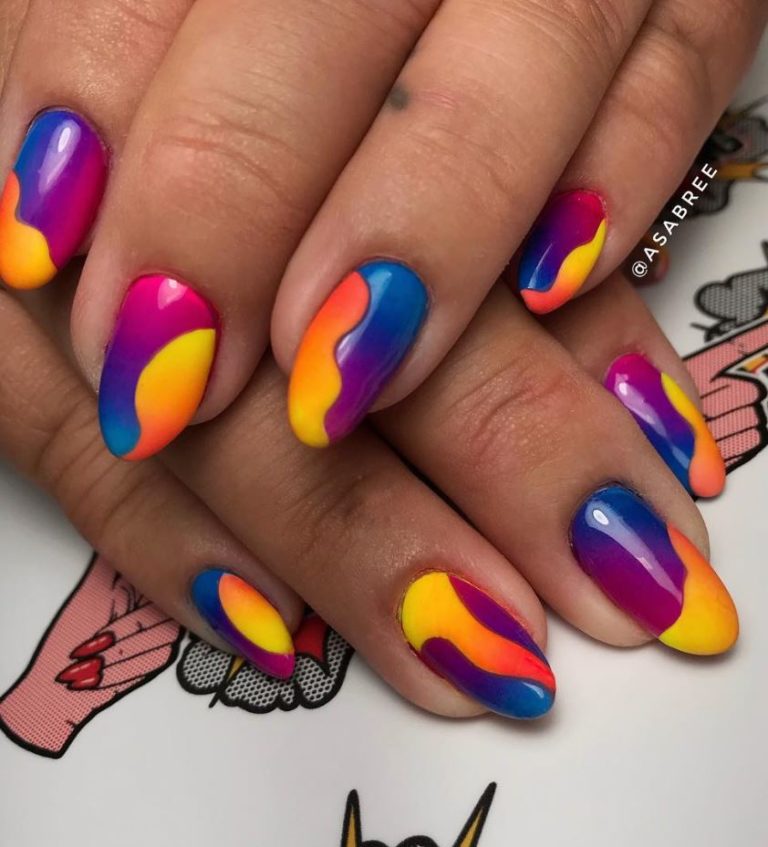60 Best Colorful Nail Art Designs - Shake that bacon