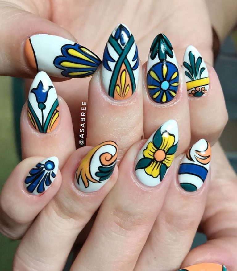 60 Best Colorful Nail Art Designs - Shake that bacon