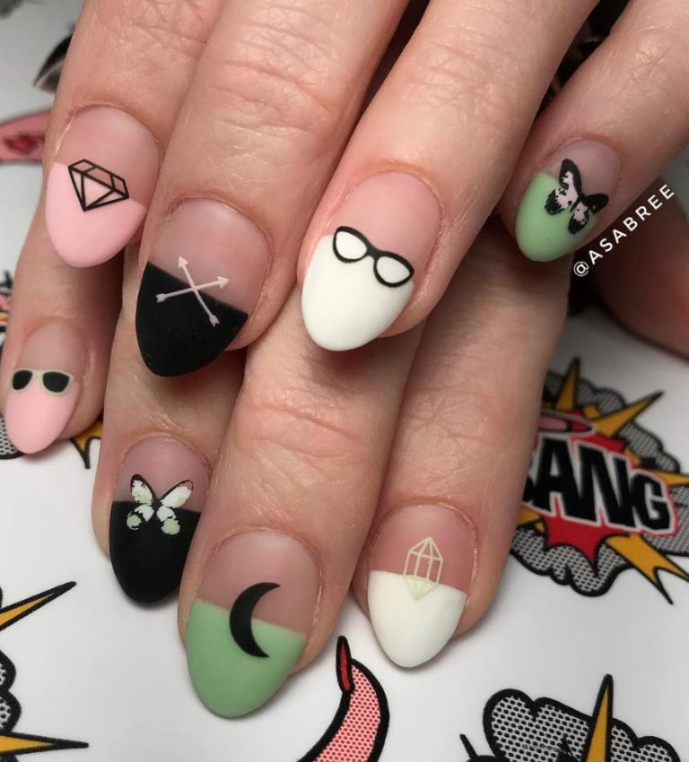 60 Best Colorful Nail Art Designs - Shake that bacon